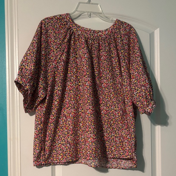 LOFT Tops - LOFT Floral Blouse - Pink and Yellow Spring Easter
